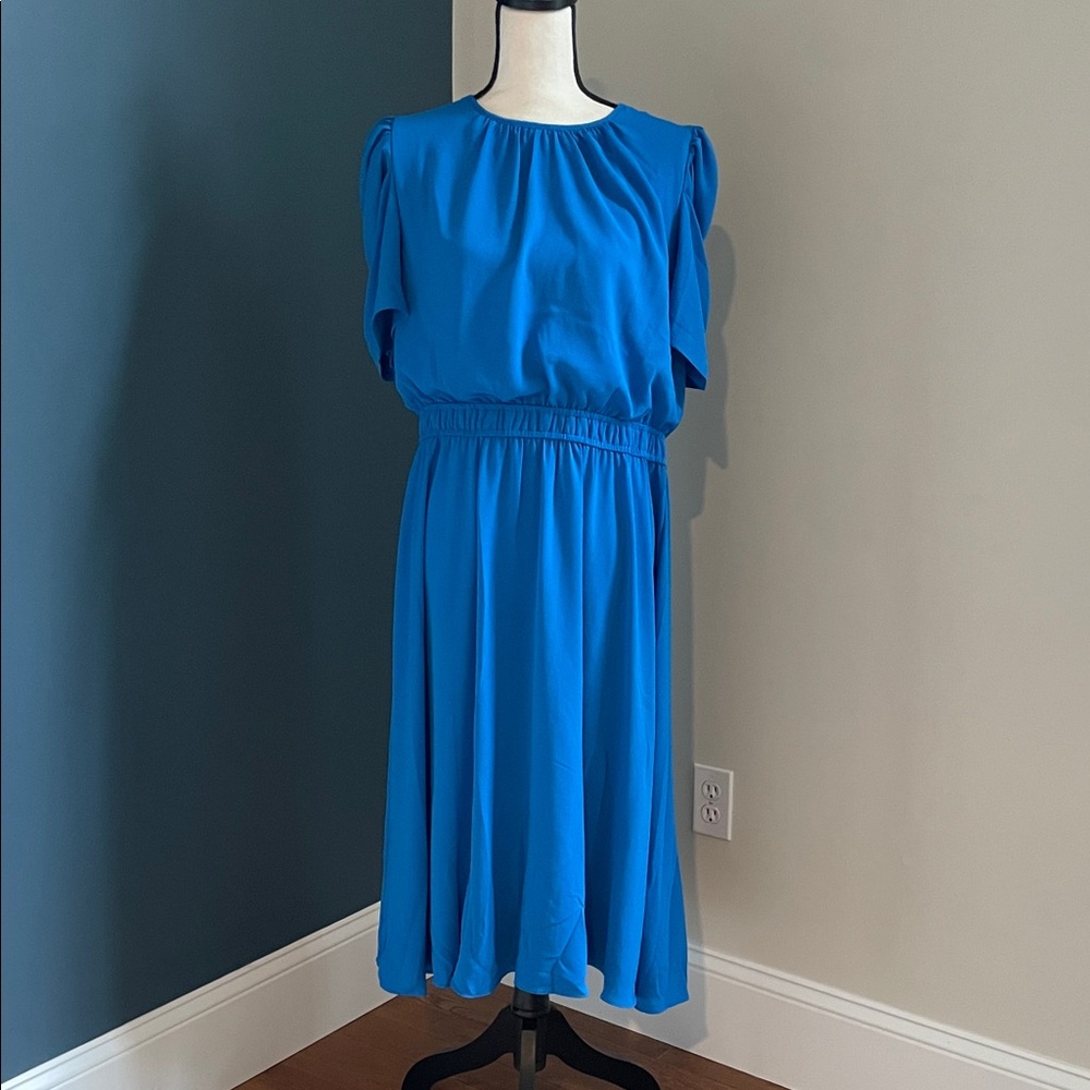 London Times Vibrant Blue Midi Dress